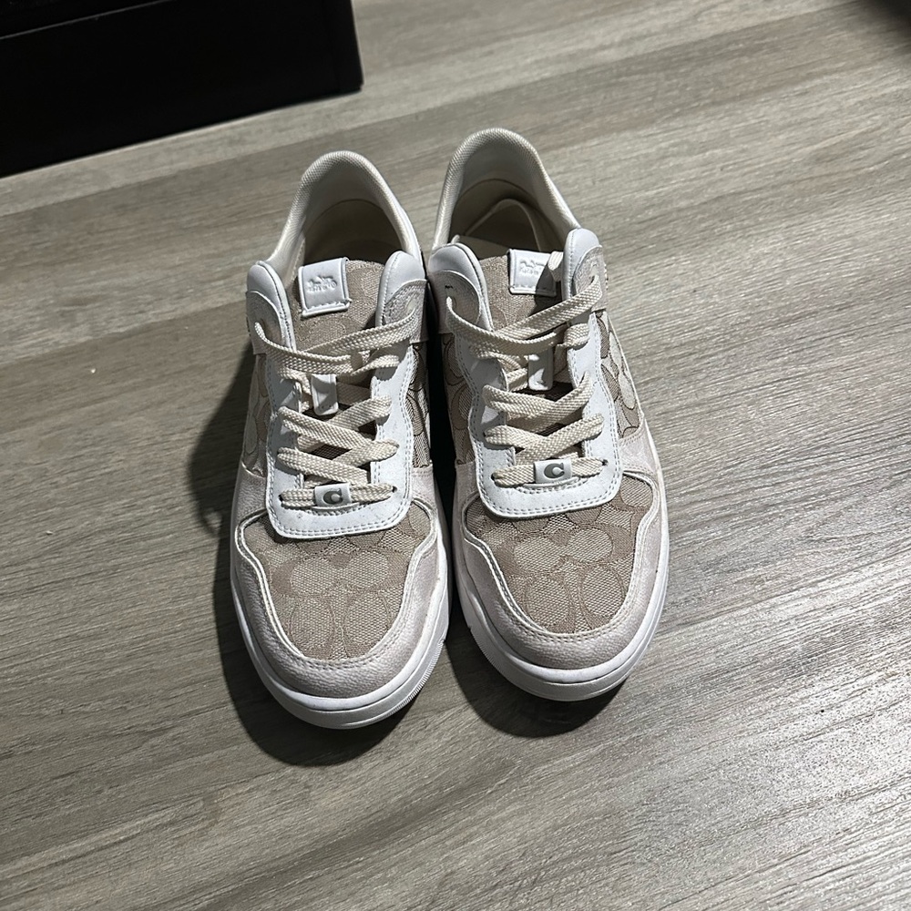 Coach Beige and White Sneakers